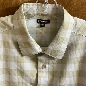 George Men's Light Tan Plaid Shirt